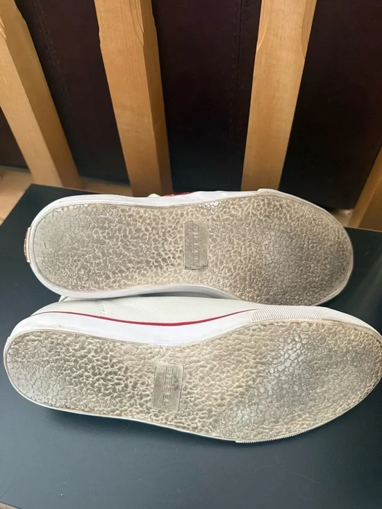 Diesel White High-Top Sneakers with Red Zipper Detail “Beach Pit” Leather - Picture 7 of 8